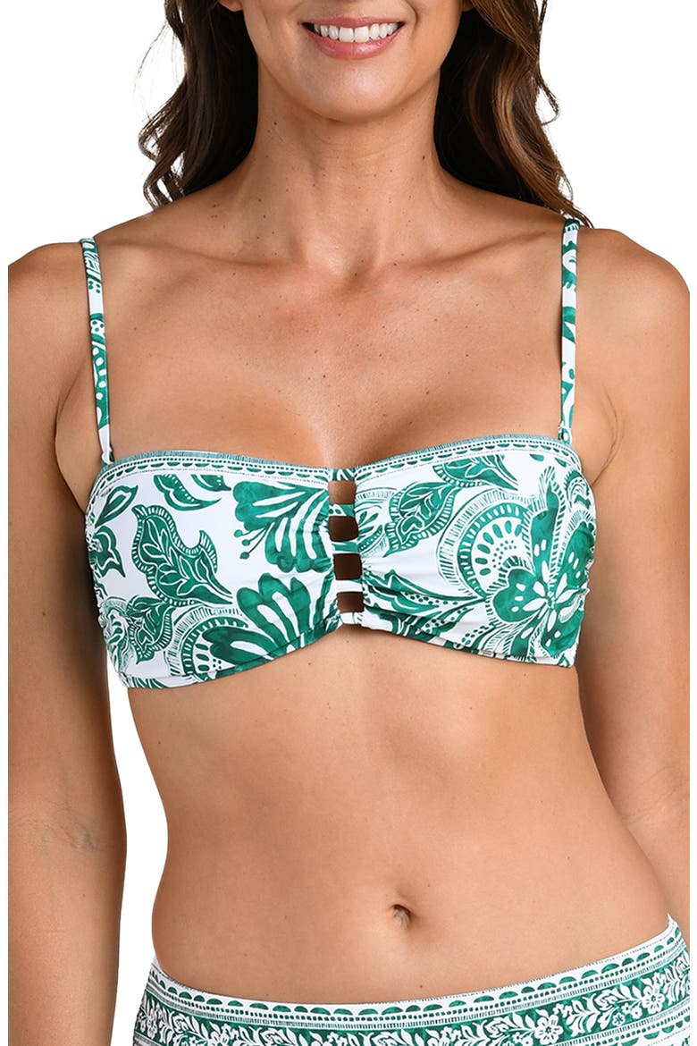 Botanical Brocade Cutout Bikini Top, Main, color, JUNGLE