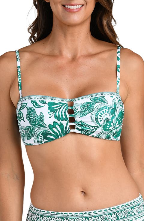 Botanical Brocade Cutout Bikini Top