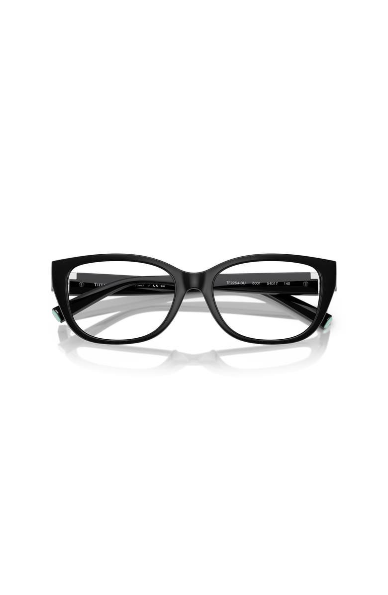 Tiffany & Co. 54mm Rectangle optical glasses, Alternate, color, Black