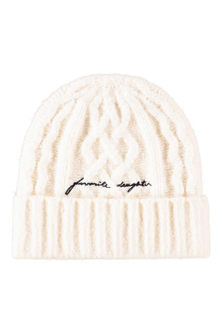 The Cable Beanie, Main, color, IVORY
