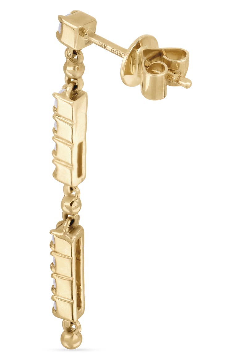 18k Gold Florentine Diamond Linear Drop Earrings, Alternate, color, 18KY