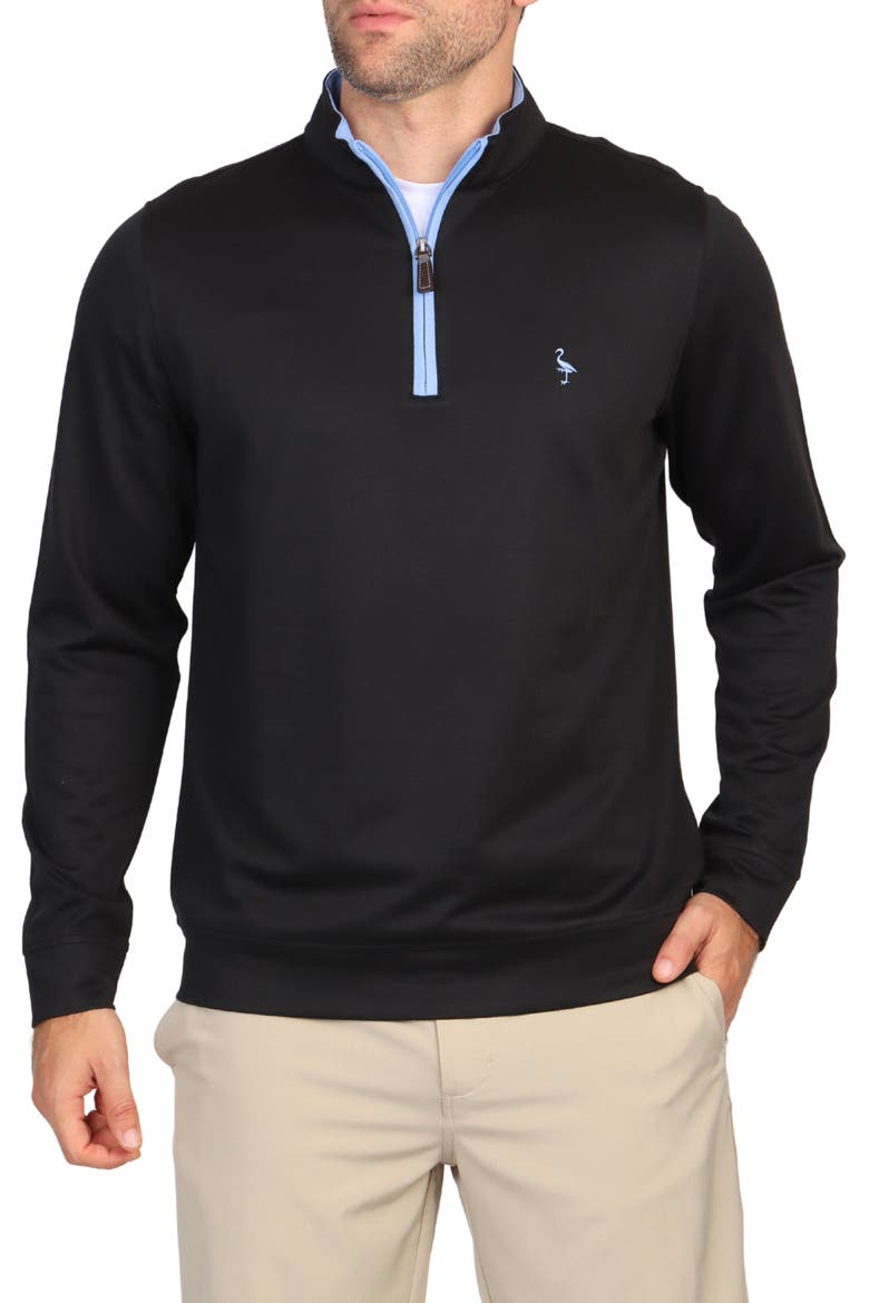 Modal Blend Quarter Zip Pullover, Main, color, BLACK