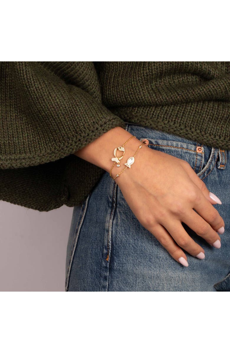 BY ADINA EDEN Dainty Fish Charm Bracelet, Alternate, color, Gold