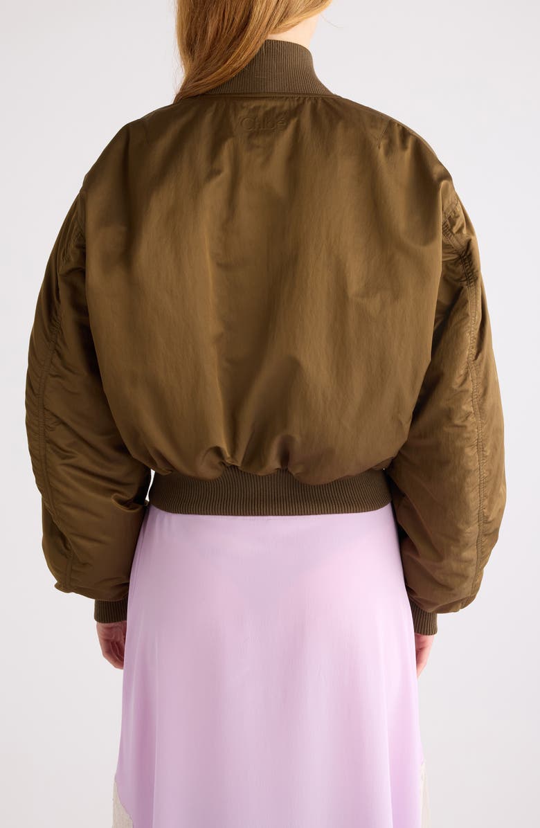 Chloé Oversize Bomber Jacket, Alternate, color, Authentic Brown