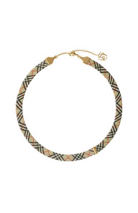 Check Print Necklace