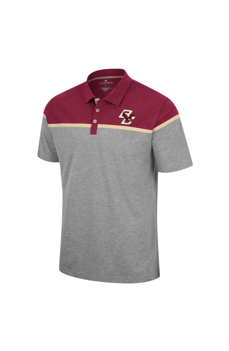 COLOSSEUM Men's Colosseum Heather Gray Boston College Eagles Chamberlain Polo, Alternate, color, Heather Gray