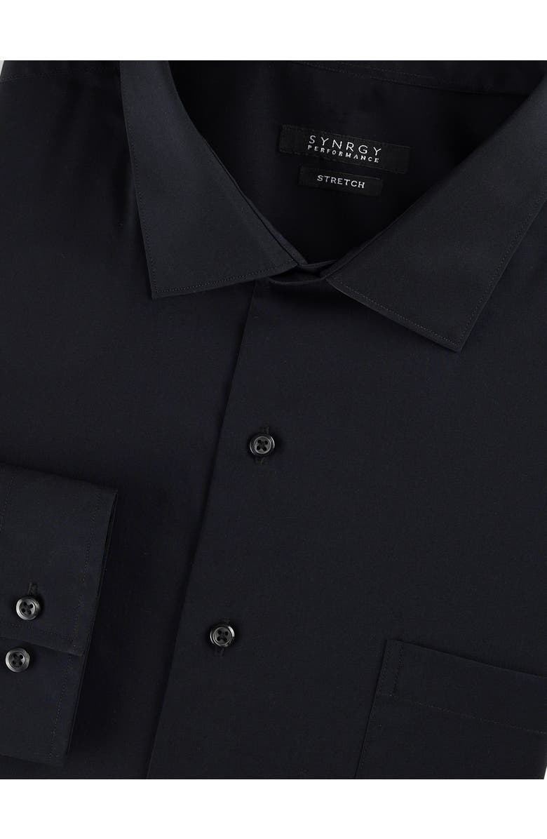 Synrgy by DXL Big & Tall Performance Solid Dress Shirt, Alternate, color, Black