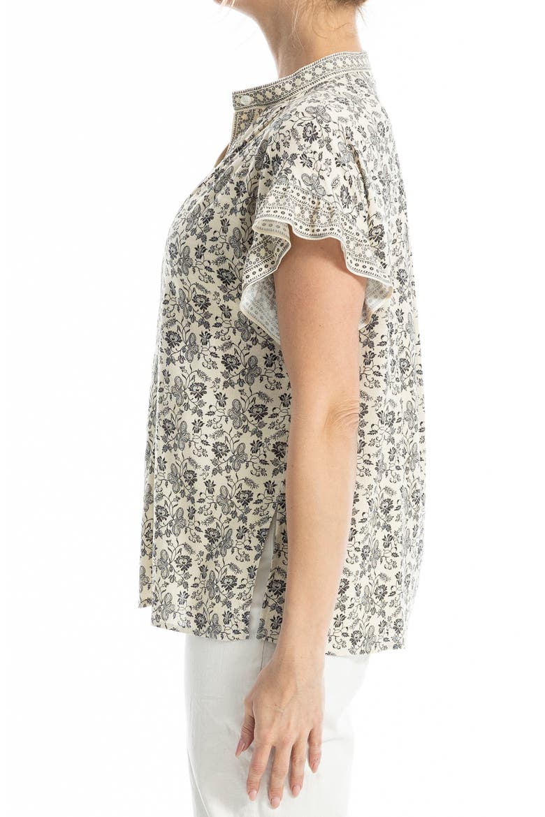 Patterned Top, Alternate, color, IVRY/ BLK VNTG STENCIL