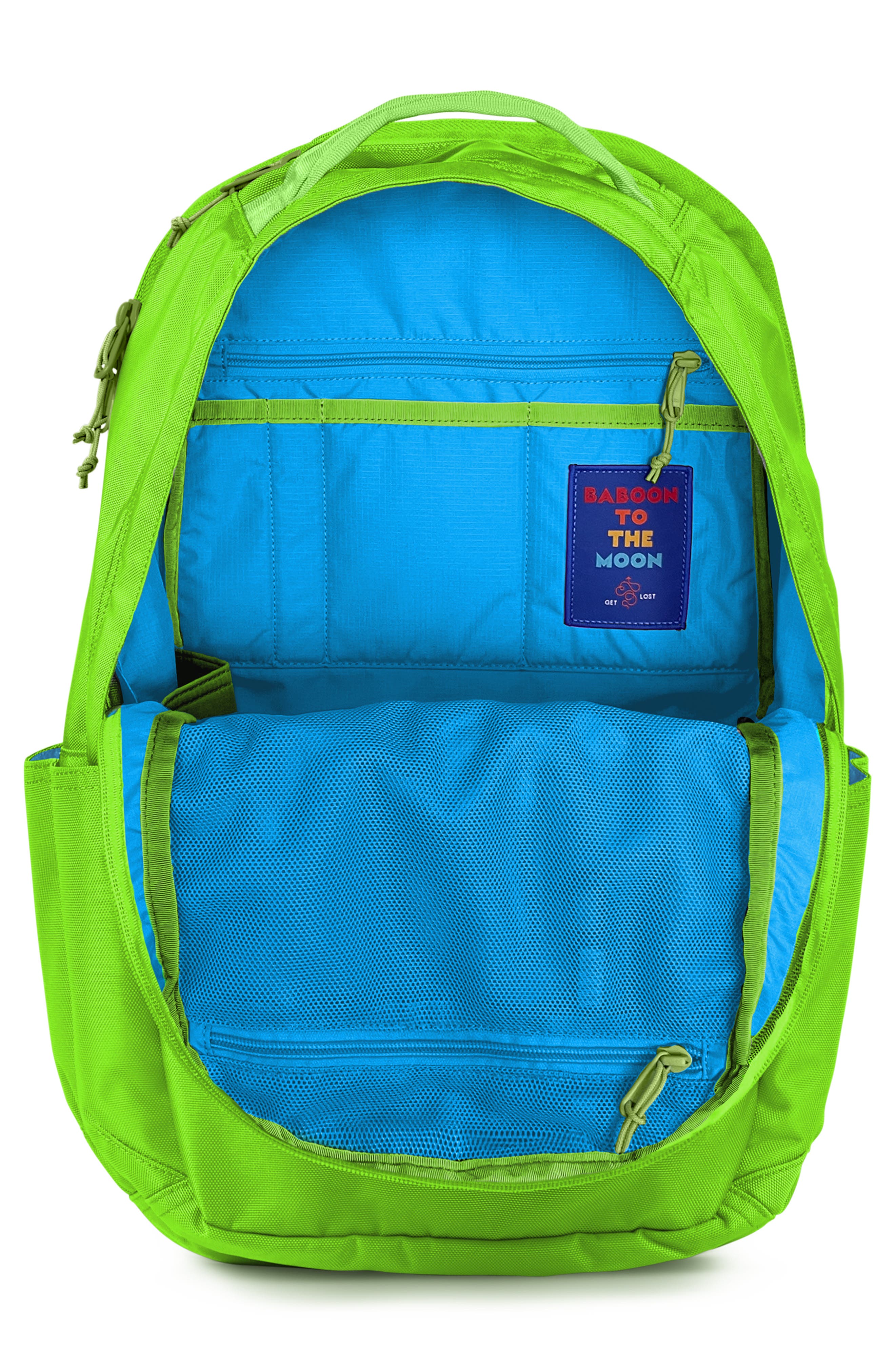 Baboon to the Moon City Water Repellent Backpack, Alternate, color, Lime Breeze