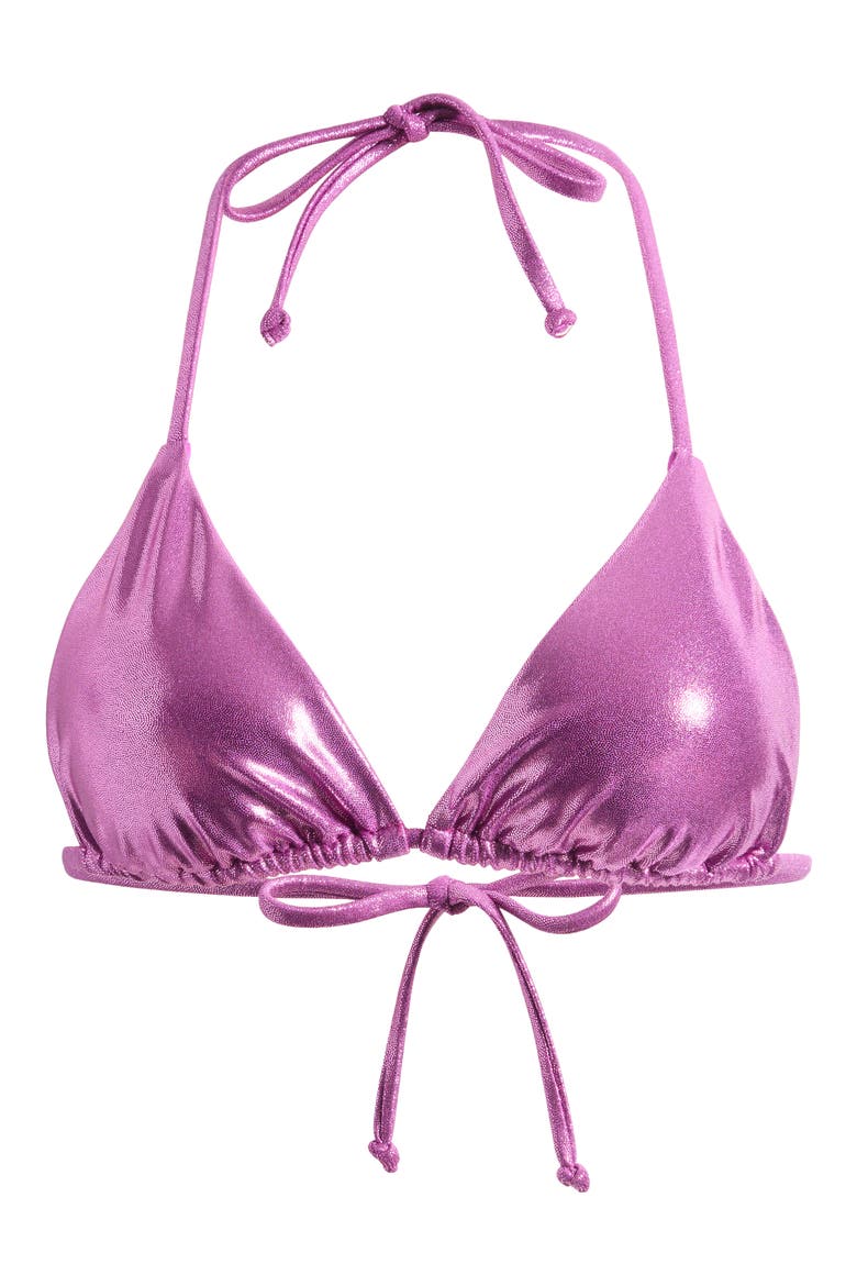 Liquid Metal Triangle Bikini Top, Alternate, color, HIBISCUS
