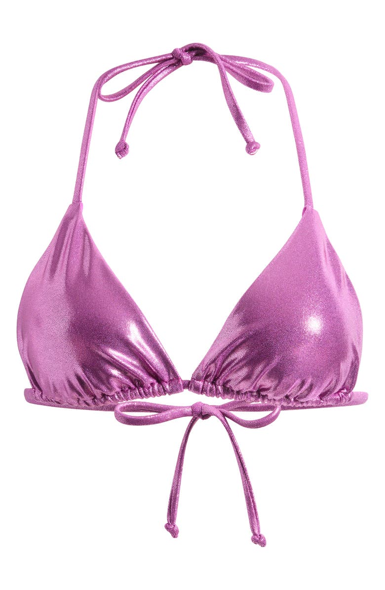 Becca Liquid Metal Triangle Bikini Top, Alternate, color, Hibiscus