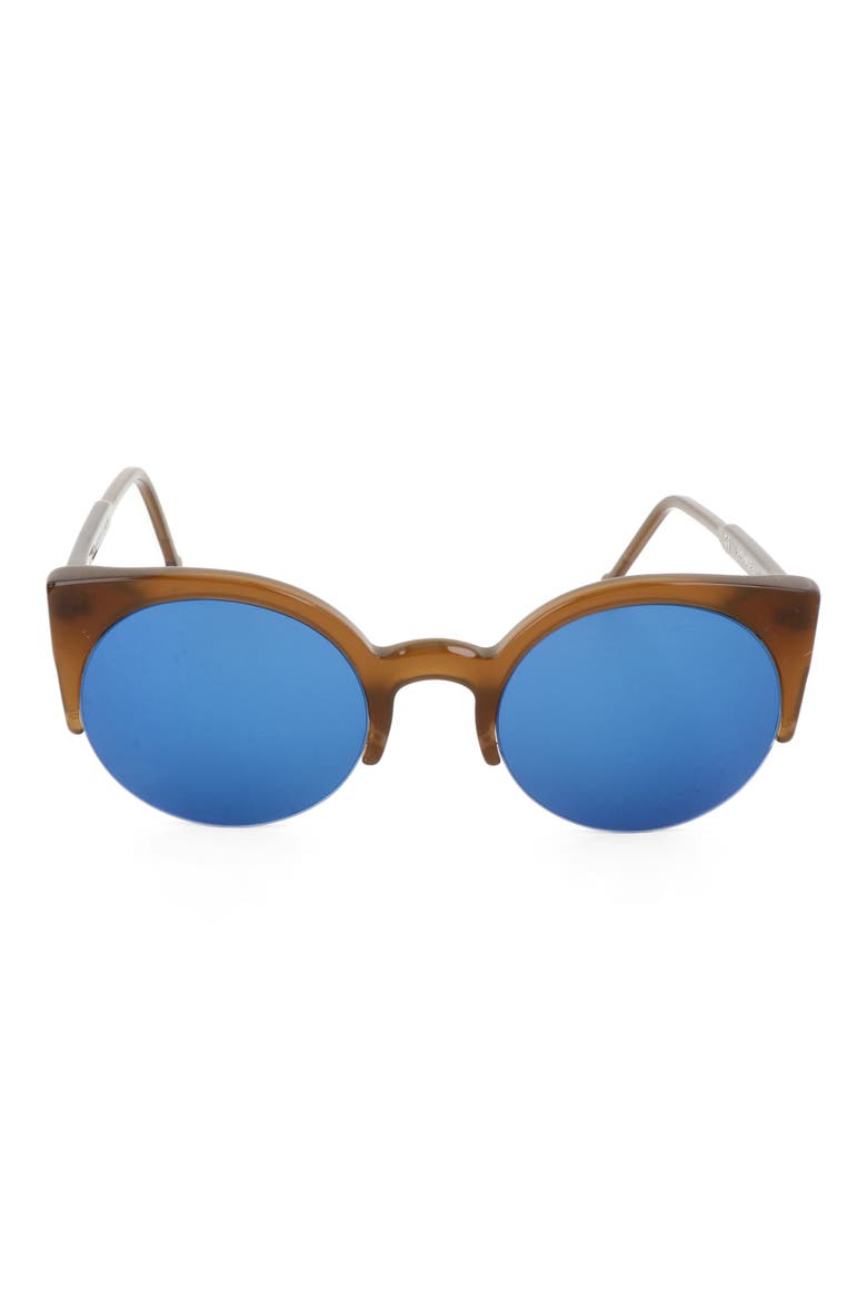 51mm Cat Eye Sunglasses, Main, color, BROWN