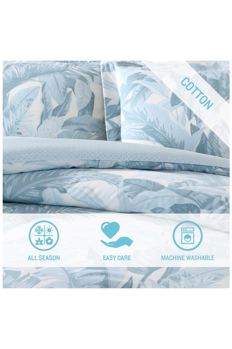 Palm Serenity Reversible Comforter & Sham Set, Alternate, color, BLUE