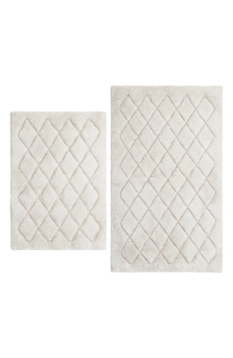 Set of 2 Marquise Diamond Bath Rugs