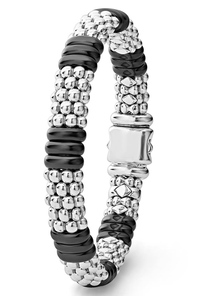 Black Caviar Ceramic Rope Bracelet, Alternate, color, BLACK/ SILVER