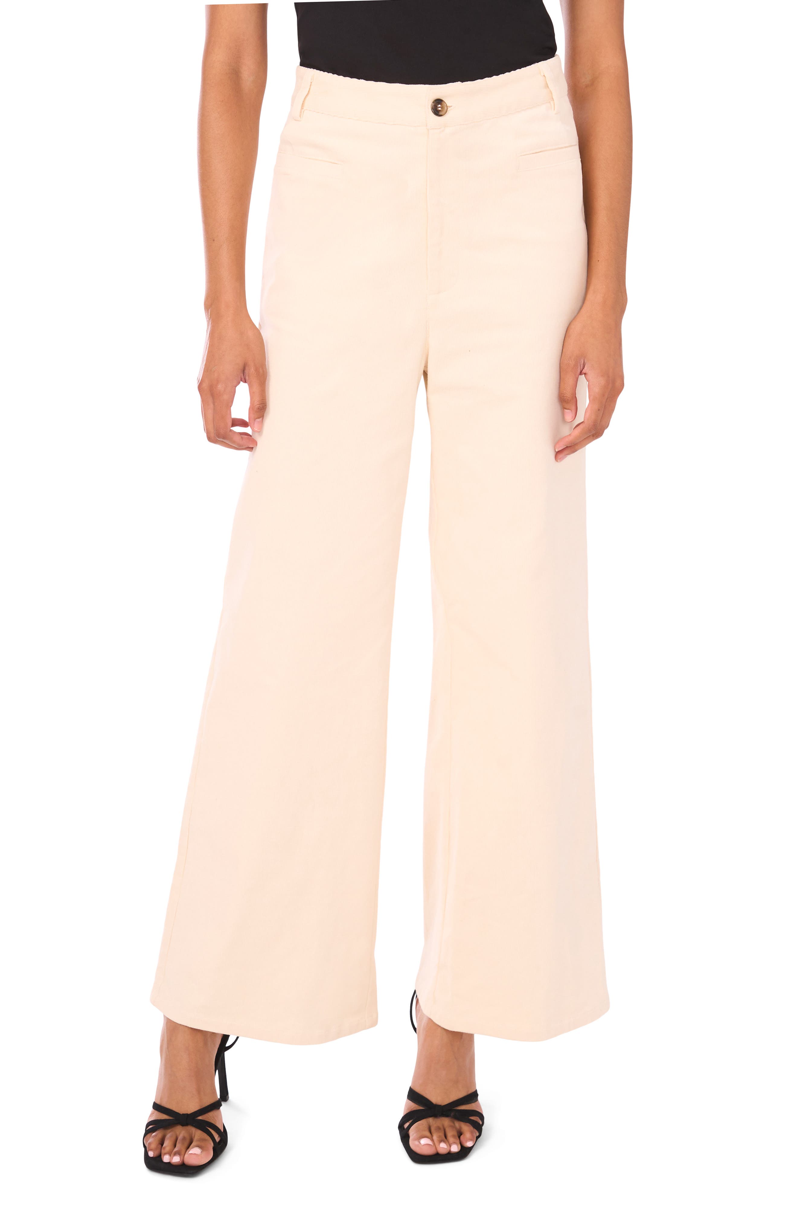 CeCe High Waist Wide Leg Corduroy Pants
