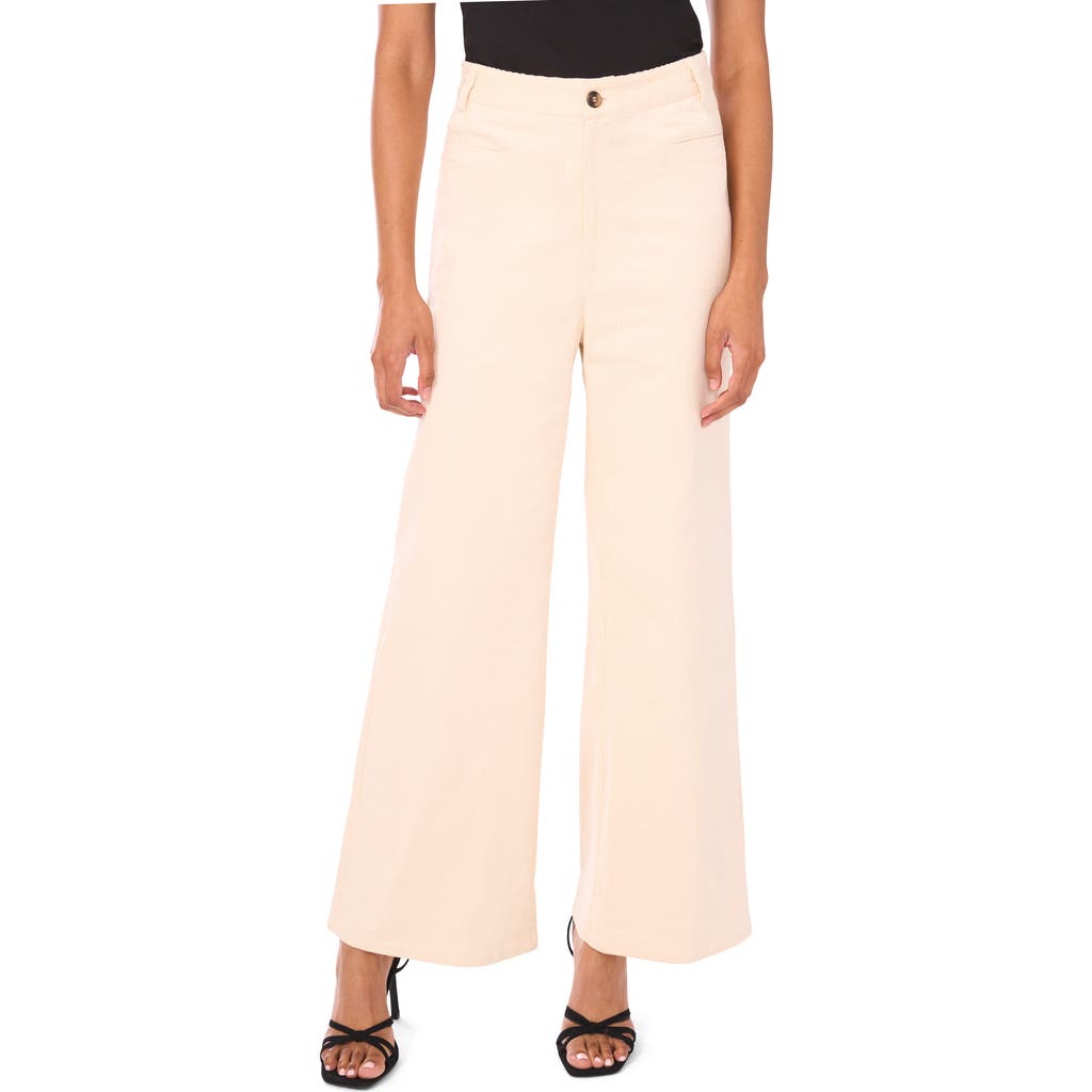 Cece High Waist Wide Leg Corduroy Pants In Neutral