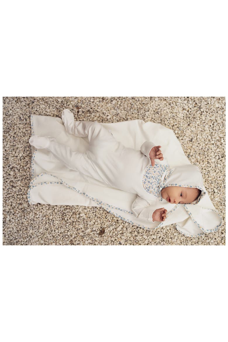 Pleated Bib Footie, Alternate, color, WHITE BLUE