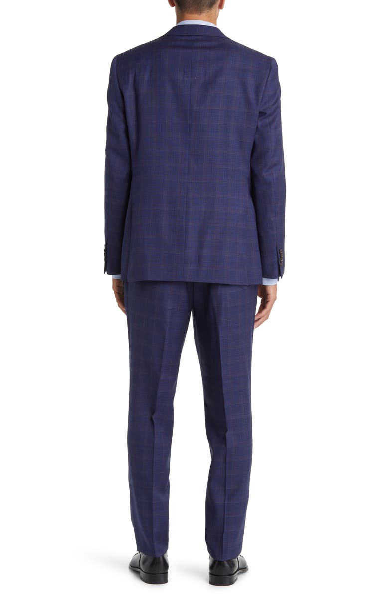 Jack Victor Esprit Soft Constructed Deco Plaid Wool Suit, Alternate, color, Navy
