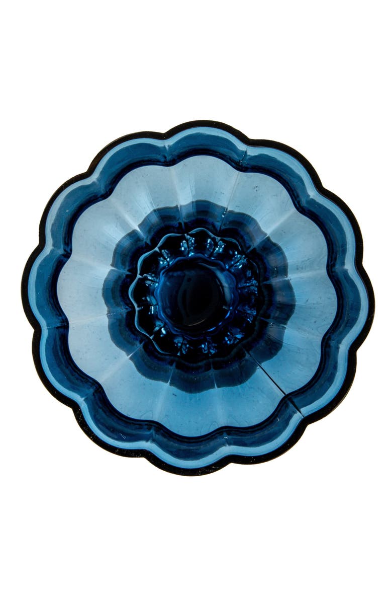 Round Pressed Glass Vase, Blue, Alternate, color, Blue