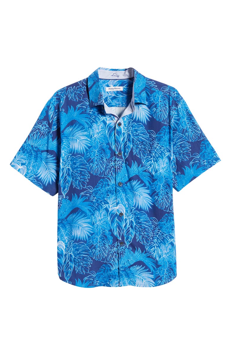Tommy Bahama Luminescent Fronds Short Sleeve Silk Button-Up Shirt, Alternate, color, 
