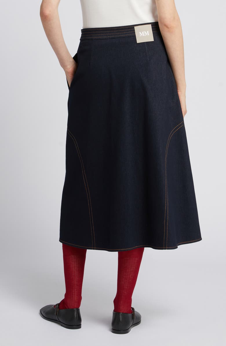 MM by Max Mara Rane Belted Midi Skirt, Alternate, color, Midnight Blue