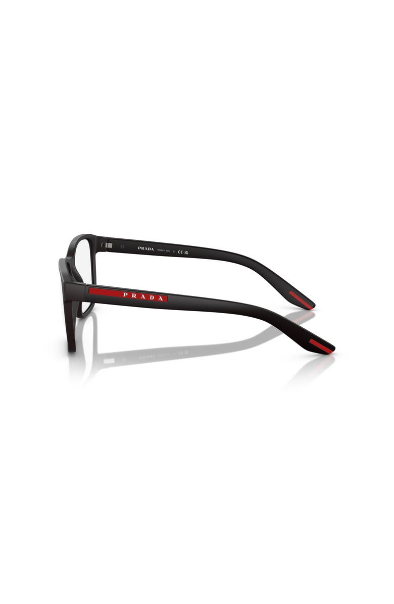 Prada Linea Rossa 55mm Rectangle optical glasses, Alternate, color, Black