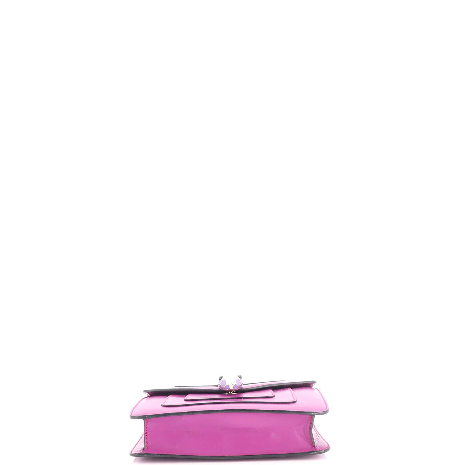 Serpenti Forever Square Shoulder Bag Leather Small, Alternate, color, Purple