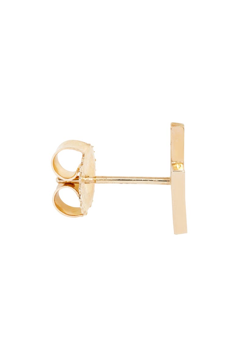 Single Lightning Bold Stud Earring, Alternate, color, YELLOW GOLD