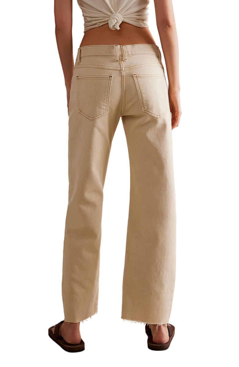 Free People Risk Taker Raw Hem Straight Leg Jeans, Alternate, color, Ecru