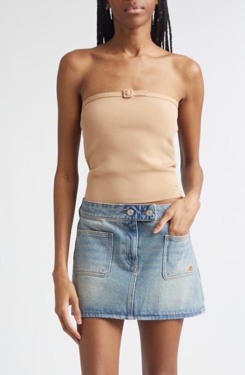 Buckle Detail Bustier Knit Top