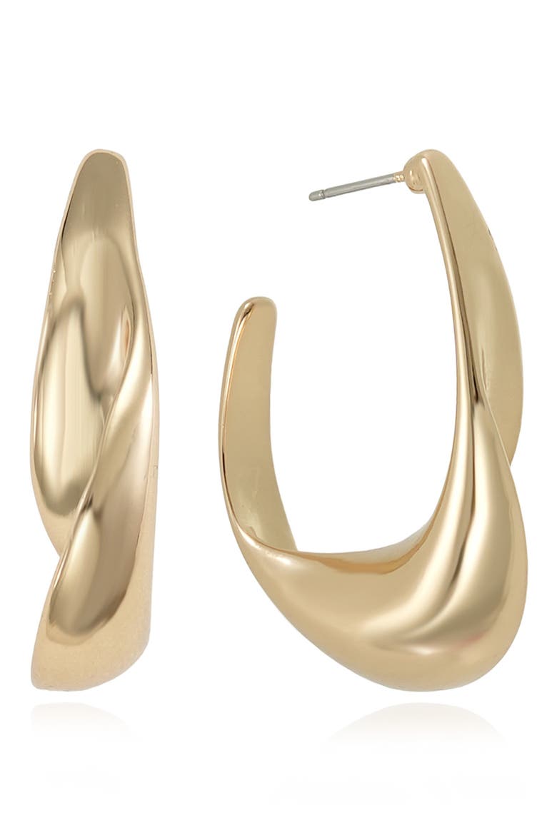 Twisted Chunky Hoop Earrings, Main, color, GOLD