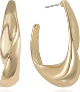 Ettika Twisted Chunky Hoop Earrings