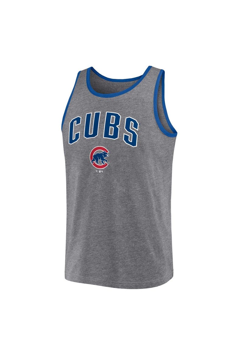 Men's Fanatics Branded  Heather Gray Chicago Cubs Primary Tank Top, Alternate, color, Heather Gray