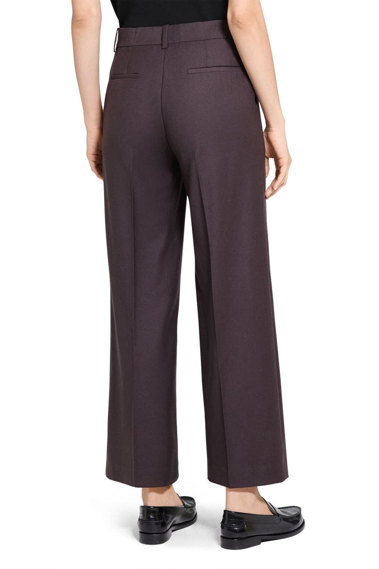Sleek Flannel Straight Classic Pants, Alternate, color, CACAO