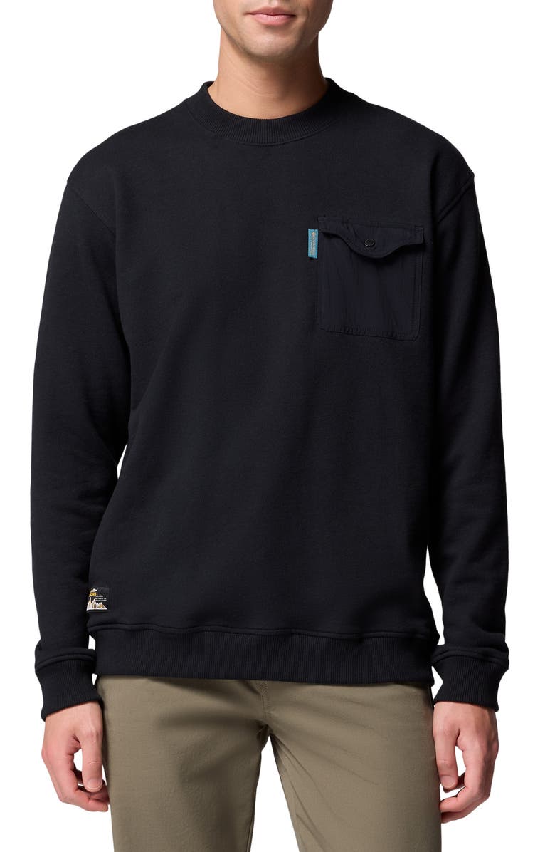 Columbia High Cascades French Terry Sweatshirt, Main, color, Black 010