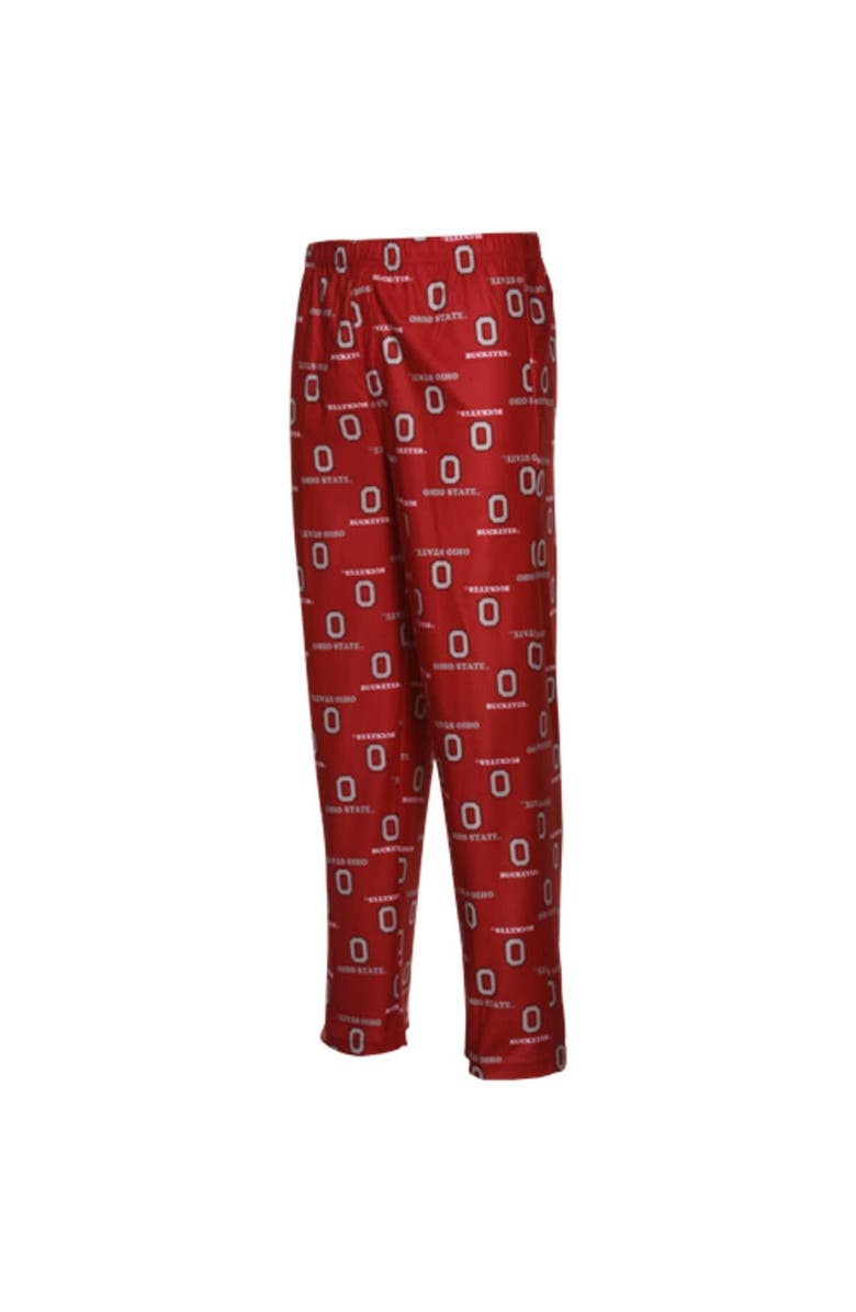 GENUINE STUFF Ohio State Buckeyes Youth Scarlet Team Logo Flannel Pajama Pants, Main, color,