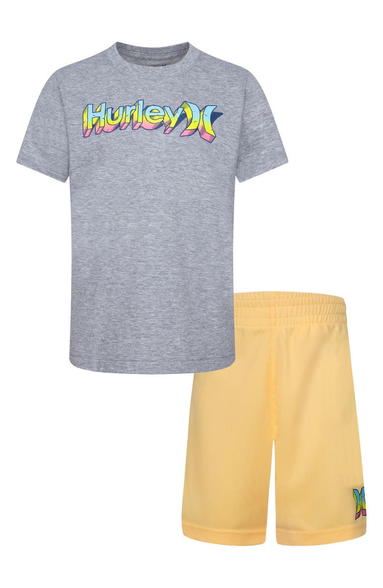 Hurley Kids' Logo Graphic Tee & Shorts Set, Main, color,