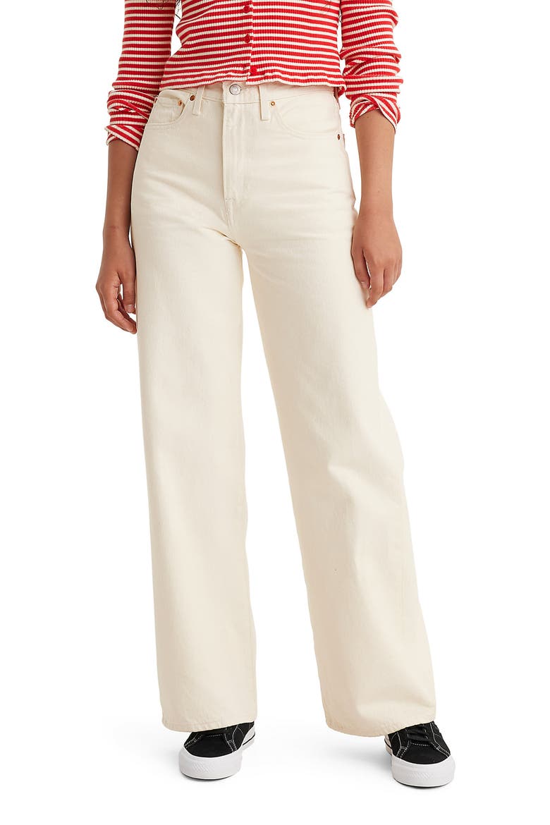 Ribcage High Waist Wide Leg Jeans, Alternate, color, BARELY FREEZING