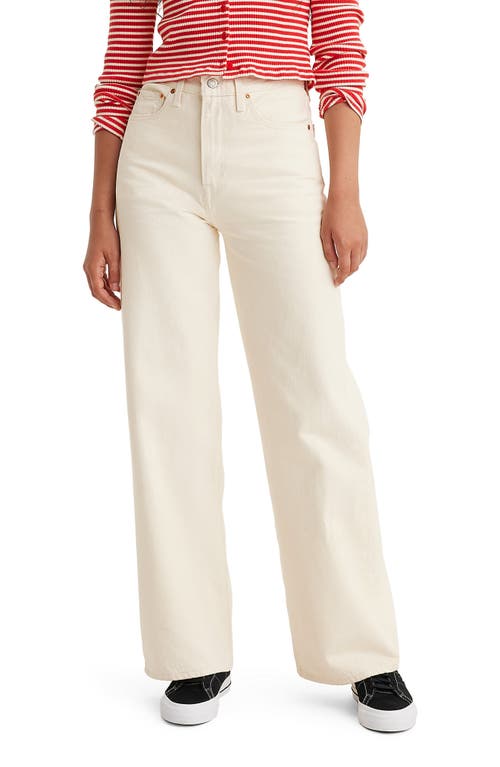 Levi's Ribcage Wide Leg Jeans In Barely Freezing In White