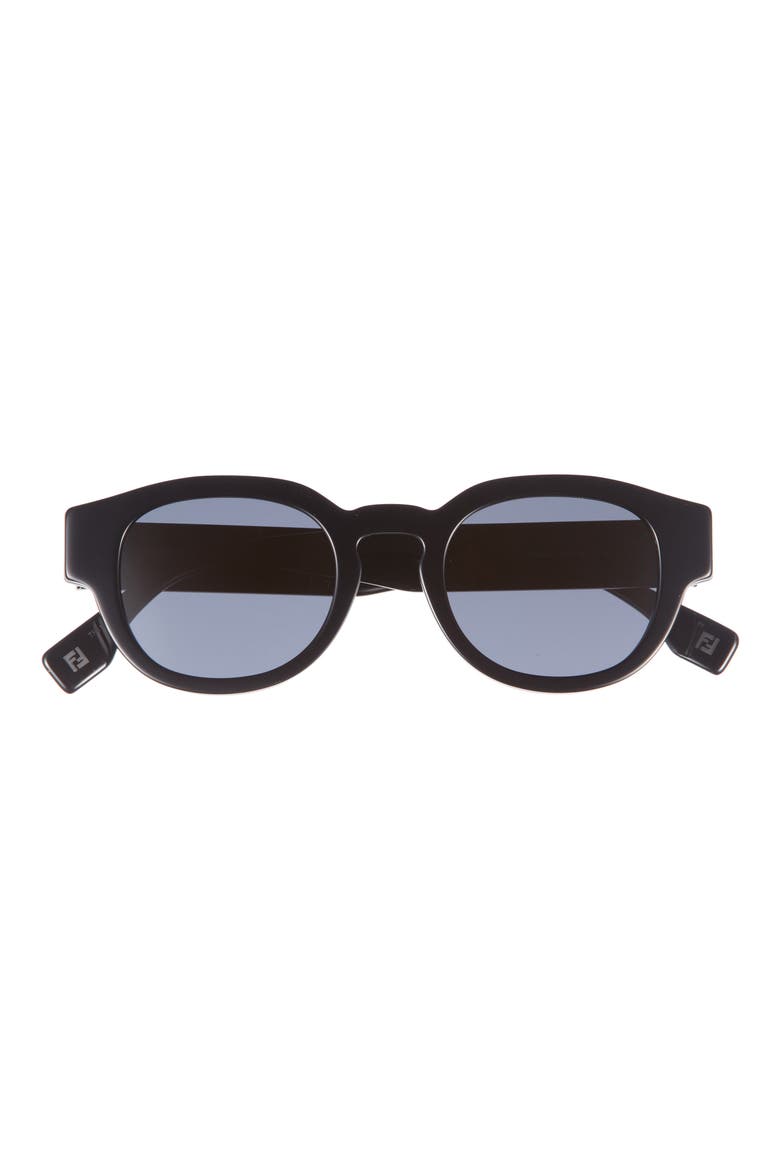 Signature 48mm Small Phantos Sunglasses, Main, color, SHINY BLACK / SMOKE