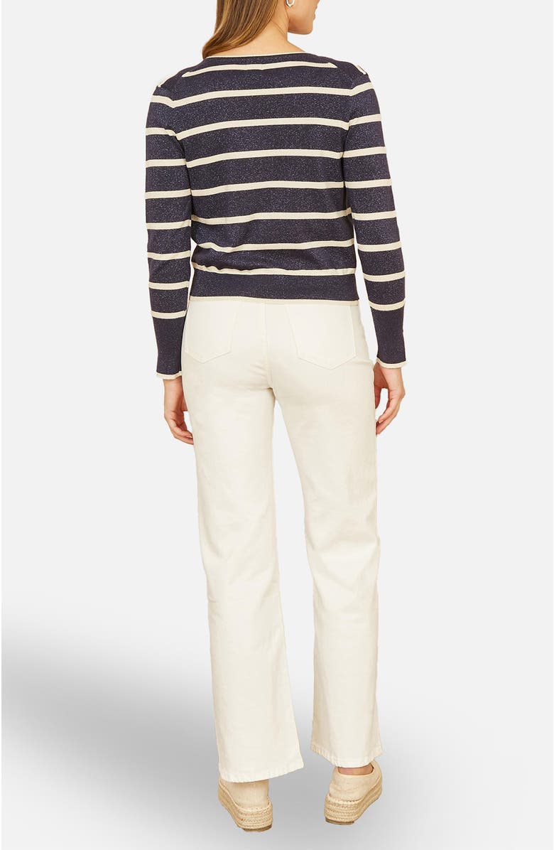 Yumi Long Sleeve Round Neck Cardigan, Alternate, color, Navy