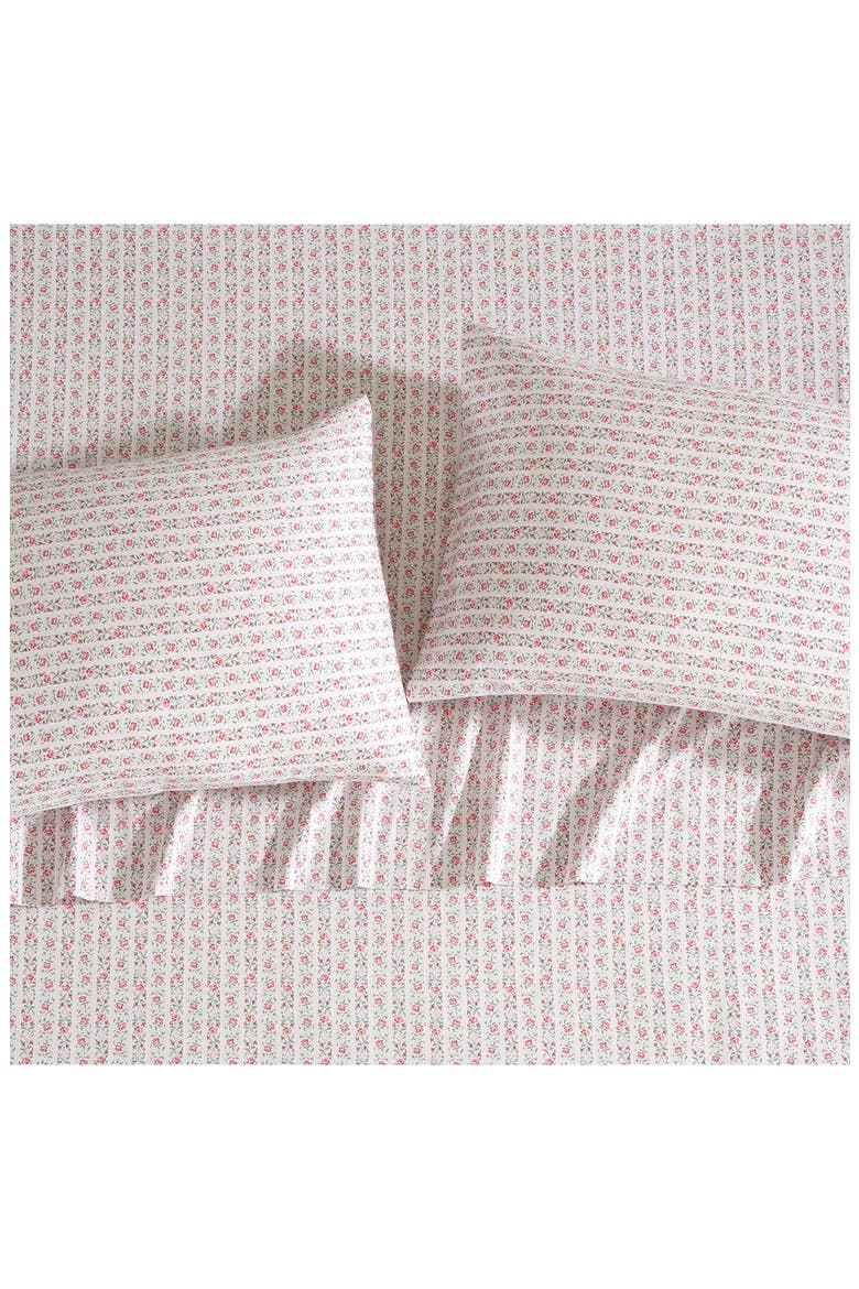 Marta Stripe King Cotton Sheet Set, Alternate, color, LT-PASTEL PINK