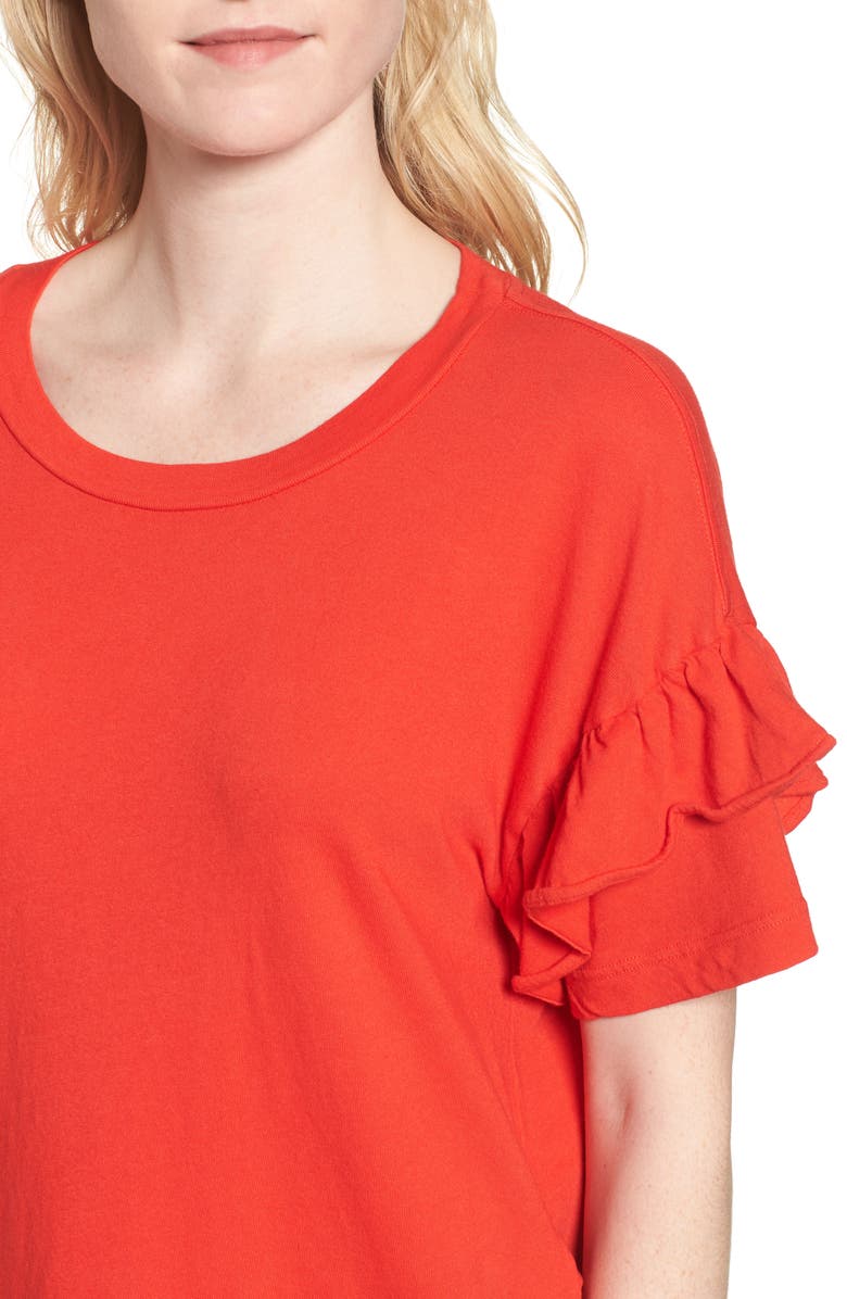 Current/Elliott The Ruffle Roadie Tee, Alternate, color, 
