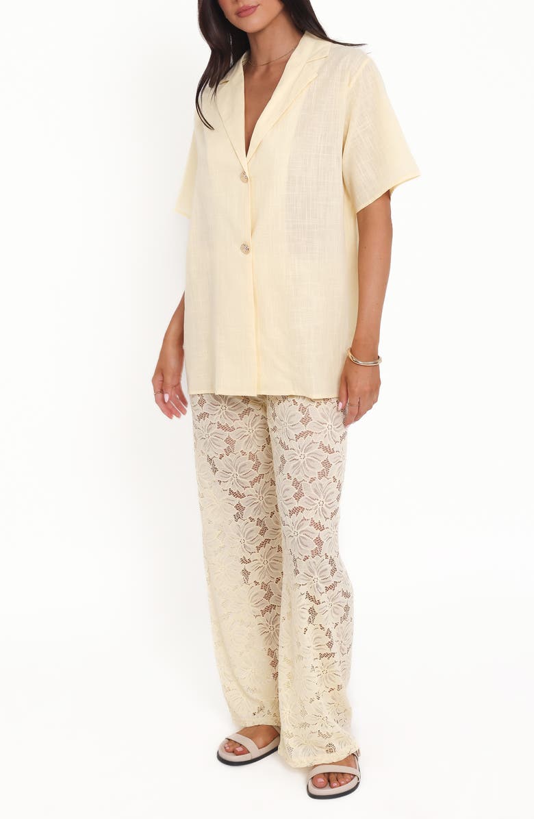 Petal & Pup Mindy Woven Shirt & Lace Pants, Alternate, color, Yellow