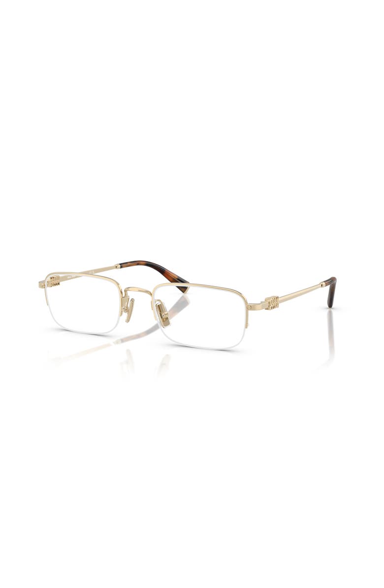 Miu Miu 53mm Rectangle optical glasses, Main, color, Gold