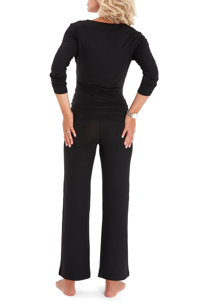 Sleep Tight Pajama Set for Pregnancy, Nursing and Ever After, Alternate, color, BLACK