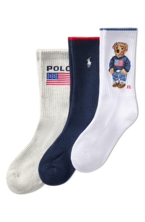 Assorted 3-Pack Bear, Polo & Pony Crew Socks