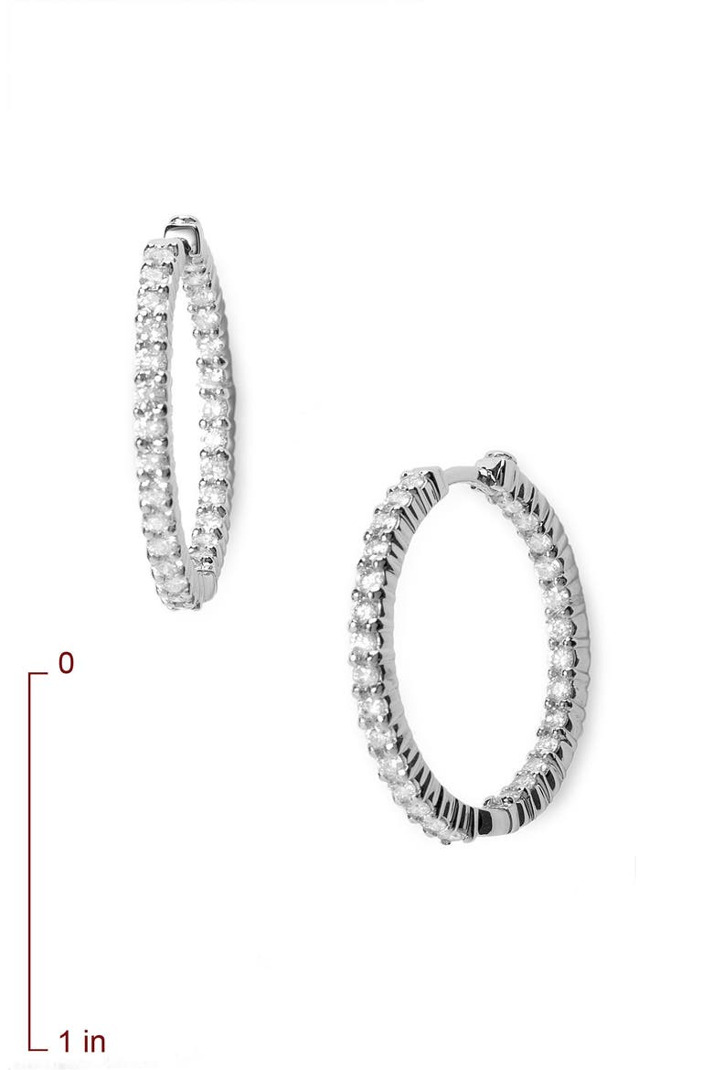 Diamond Hoop Earrings, Alternate, color, WHITE GOLD