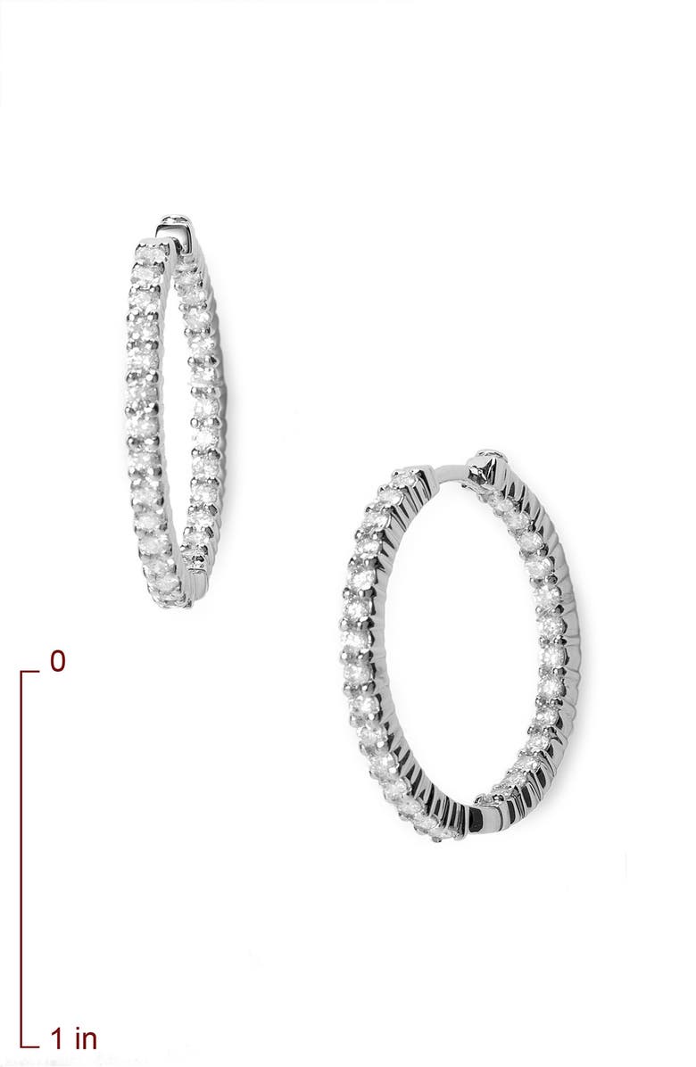 Roberto Coin Diamond Hoop Earrings, Alternate, color,